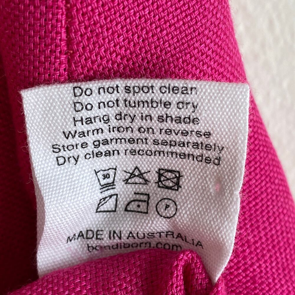 Bondi Born Martinique Linen Mini Dress Fuchsia Pink Wrap XS - Picture 15 of 16